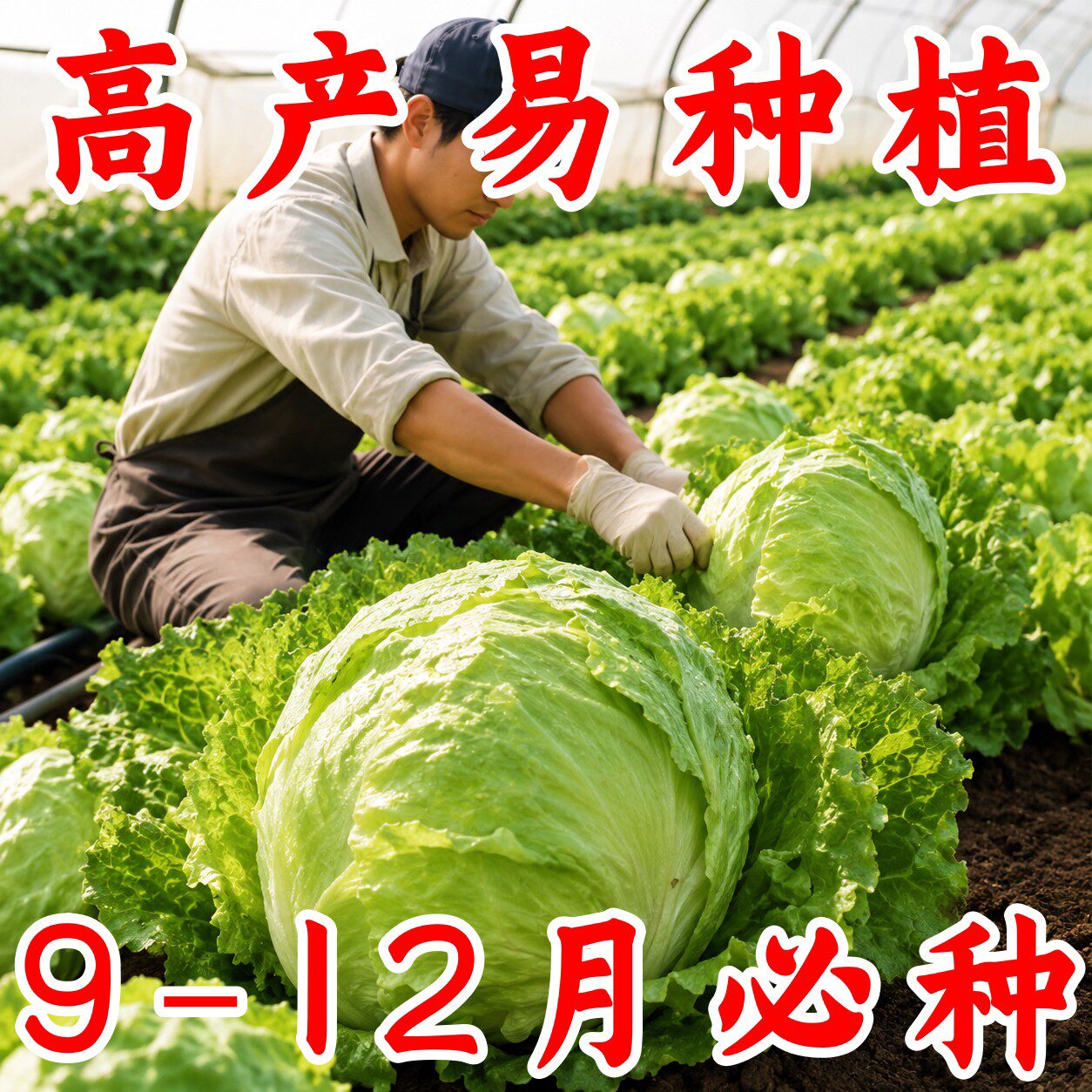 结球生菜甜脆汉堡生菜种子脆四季蔬菜秋冬季蔬菜种子球菜球形生菜
