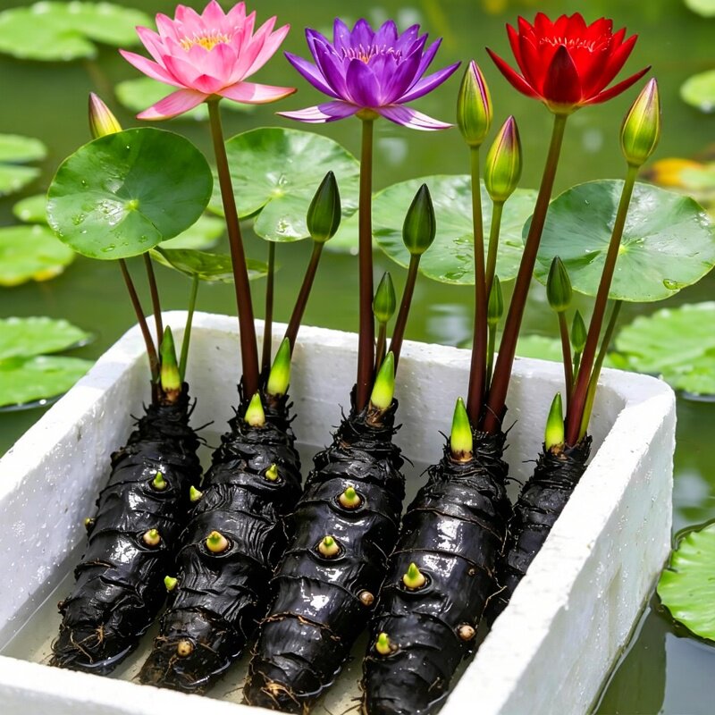 带芽睡莲根块水培四季盆栽