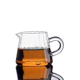 高鹏玻璃公道杯玻璃公杯茶漏侧把分茶器耐热玻璃耐高温