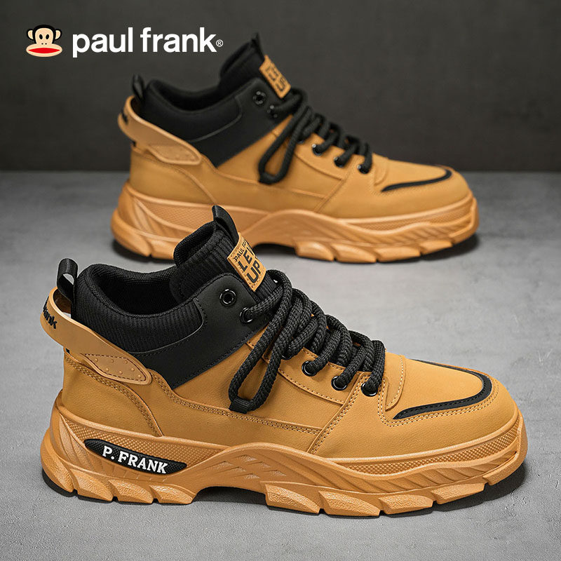 大嘴猴痞帅马丁靴男款2025新款中帮皮靴秋季高帮工装踢不烂大黄靴