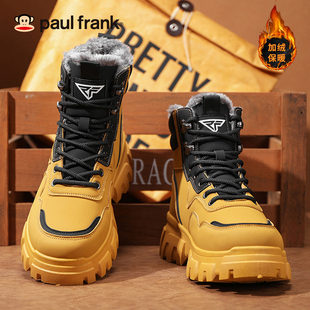 大嘴猴棉鞋男2025新款冬季加绒保暖高帮雪地靴青少年东北防寒棉鞋