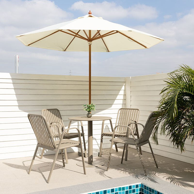 源头工厂北欧庭院户外桌椅休闲白色组合花园阳台创意铝合金露天椅