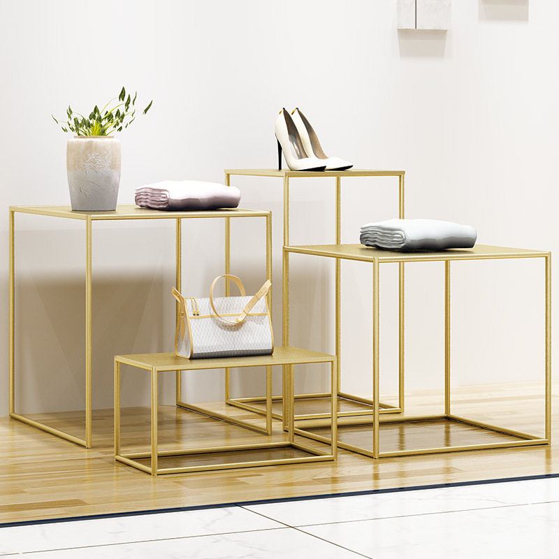 服装店高低流水台商场鞋包展示台橱窗中岛桌花店铁艺时尚款展示架,模玩/动漫/周边/娃圈三坑/桌游,文化/体育周边,淘宝优惠券,粉丝福利购,淘宝优惠卷