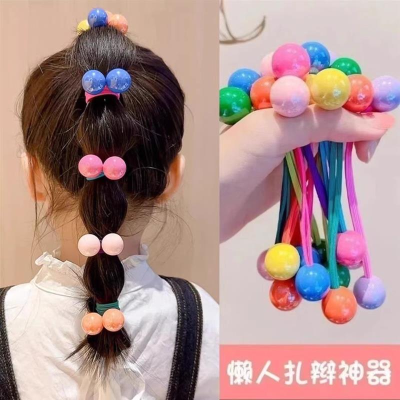 儿童多巴胺头绳高弹力扎头发发圈女童不伤发皮筋女孩球球发绳头饰