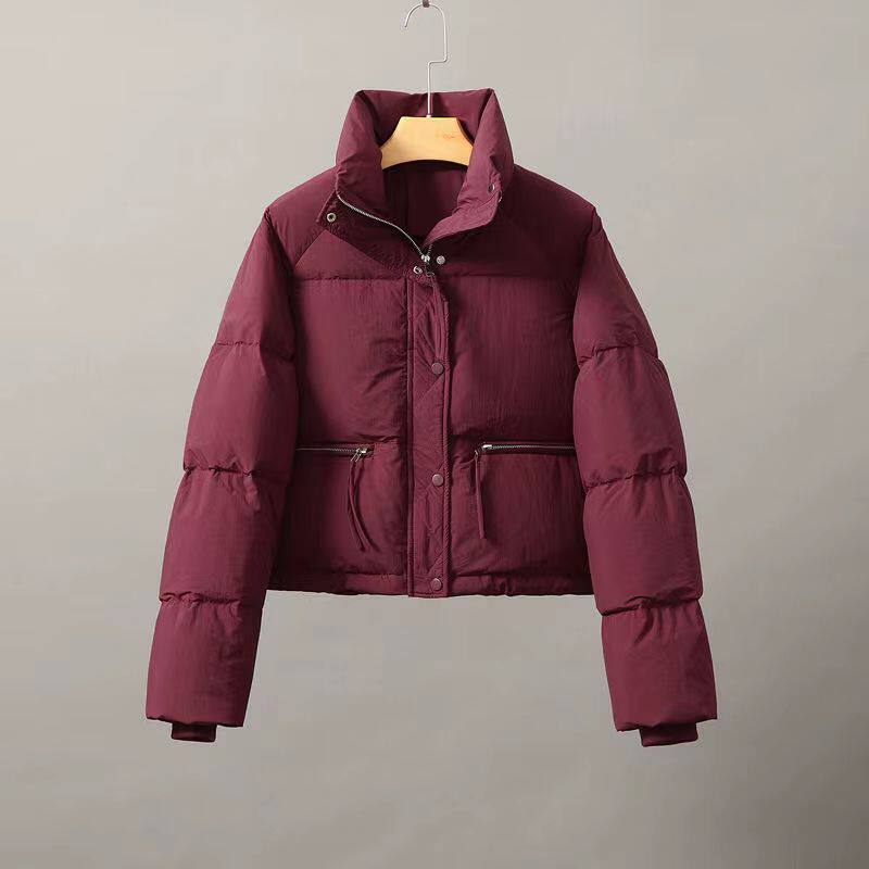 外贸反季新款羽绒棉服女短款百搭韩版立领加厚面包服棉衣外套潮