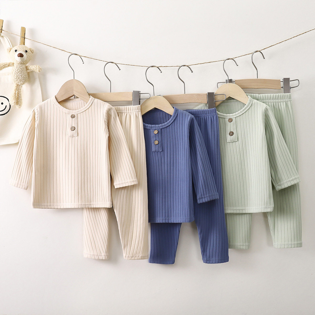 儿童内衣套装秋季韩版衣服新款男童德绒宝宝秋衣秋裤家居服童装