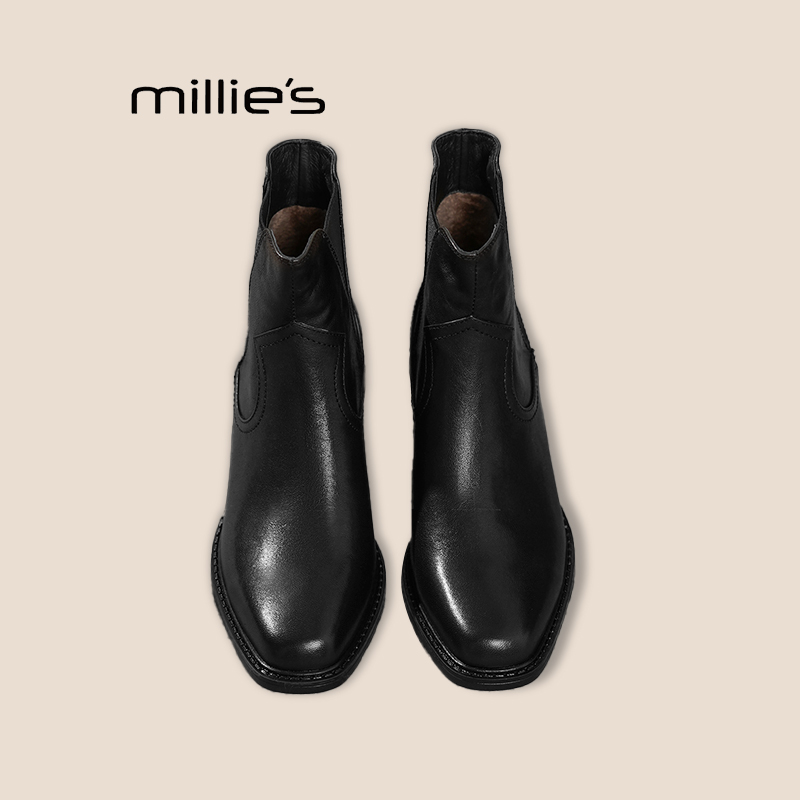 MILLIE'S妙丽真皮马丁靴女巨好看