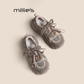 高颜值单鞋 MILLIE 厚底增高老爹鞋 洋气运动休闲鞋 妙丽真皮女鞋