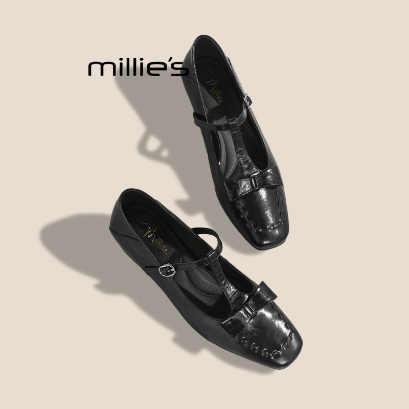 MILLIE'S/妙丽真皮平底单鞋婚鞋