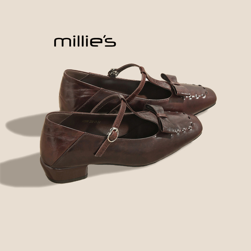 MILLIE'S/妙丽蝴蝶结单鞋女婚鞋