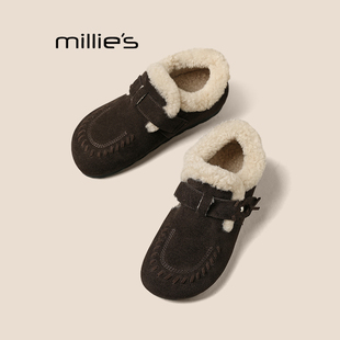 冬季 妙丽低帮雪地靴女款 鞋 子女外穿毛毛鞋 MILLIE 加绒保暖棉鞋
