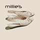 夏季 妙丽新款 MILLIE 镂空方头单鞋 女配裙子浅口低跟凉鞋 洞洞鞋