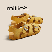 厚底复古编织防滑罗马鞋 MILLIE 女夏季 新款 妙丽真皮包头凉鞋