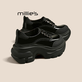 小个子增高系带休闲鞋 MILLIE 女2026春季 新款 妙丽厚底松糕鞋