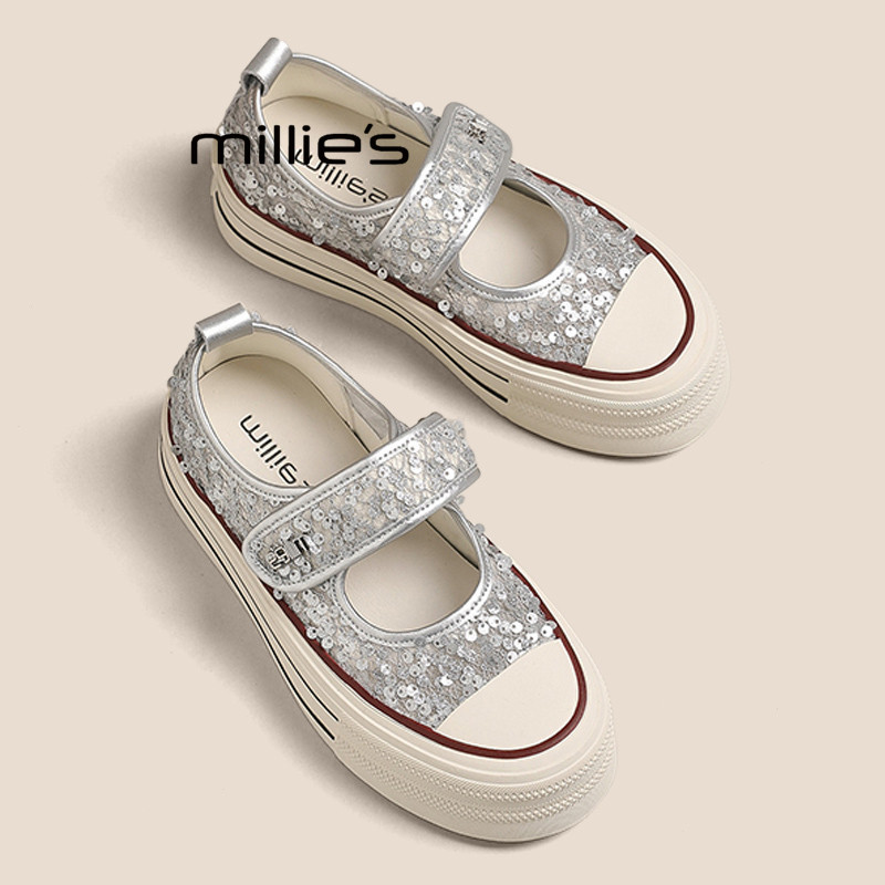 MILLIE'S/妙丽亮片厚底板鞋