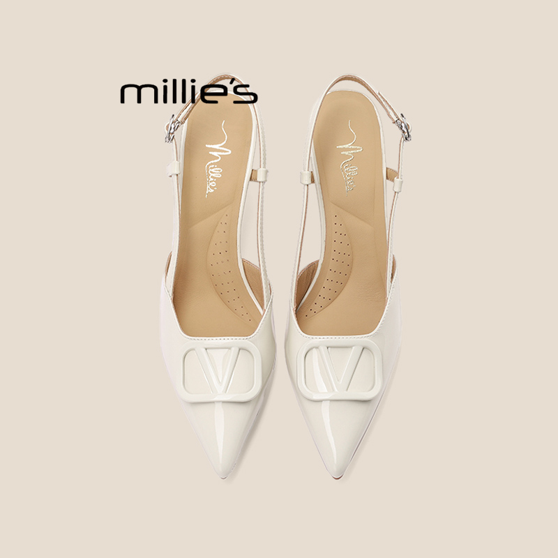 MILLIE'S/妙丽后空包头凉鞋婚鞋
