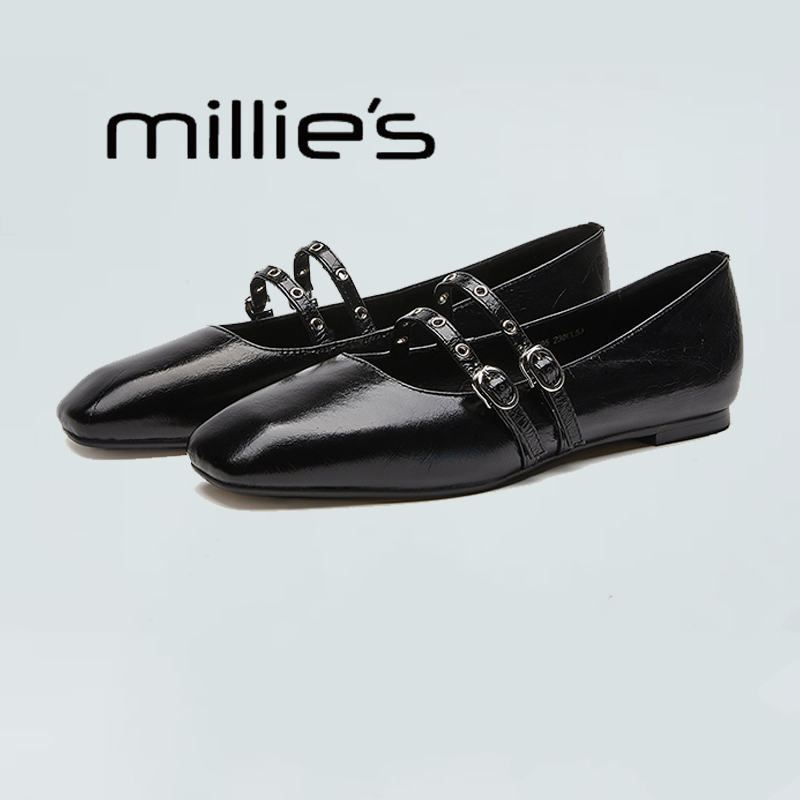 MILLIE'S/妙丽方头时尚小皮鞋