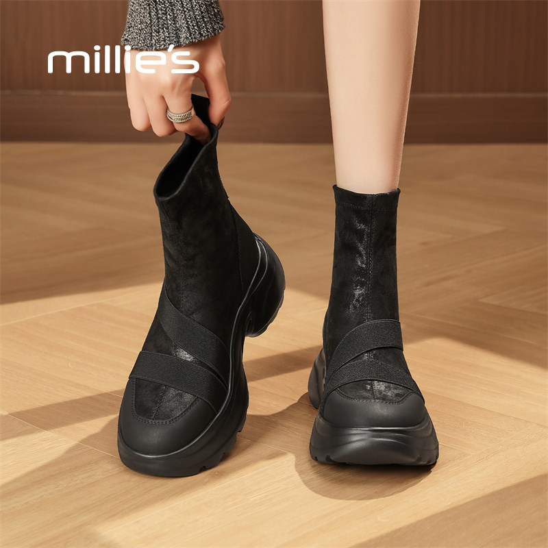 MILLIE'S/妙丽巨好看厚底单靴