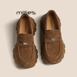 秋冬复古风一脚蹬女鞋 MILLIE 2025新款 妙丽休闲低帮乐福单鞋