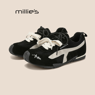 百搭休闲运动鞋 妙丽平底拼色双系带德训鞋 时尚 女秋冬款 MILLIE