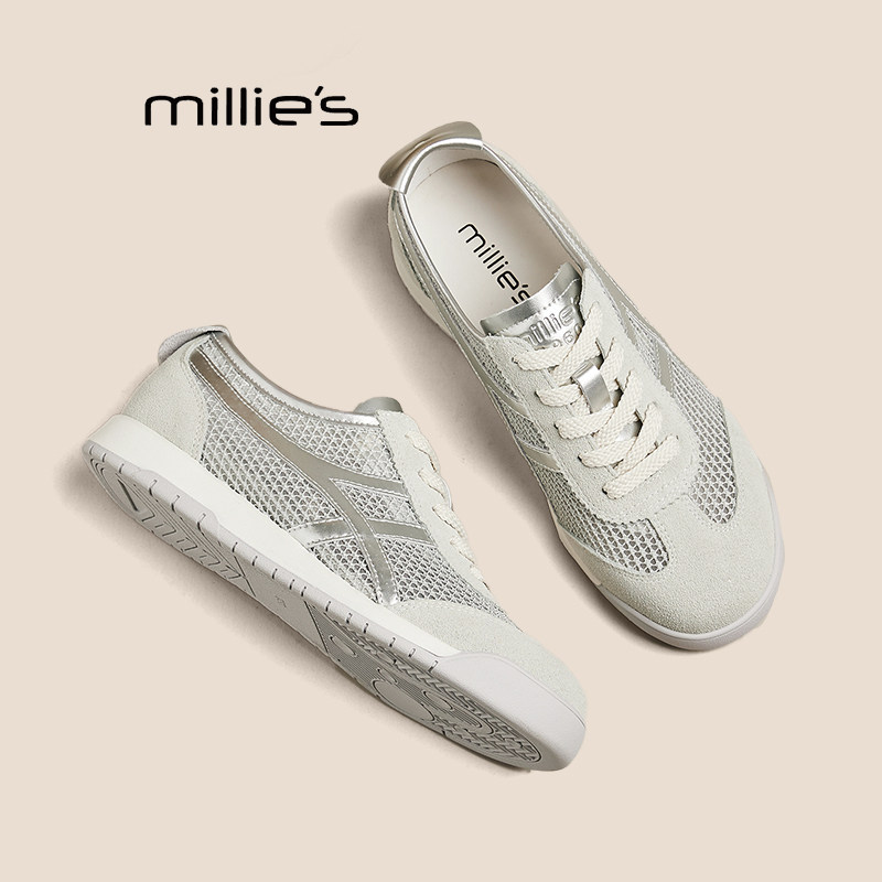 妙丽真皮休闲运动鞋女巨好看