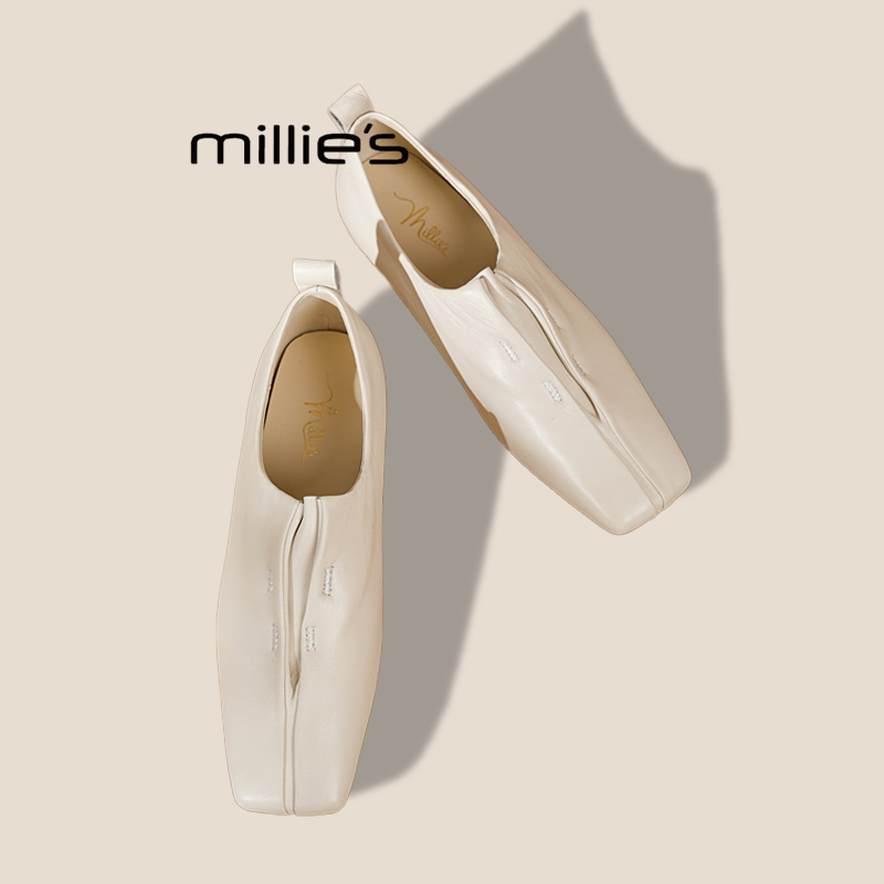 MILLIE'S/妙丽复古一脚蹬平底鞋