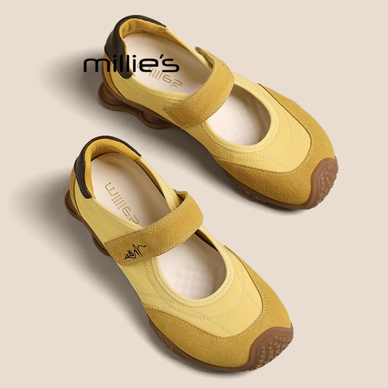 MILLIE'S/妙丽厚底轮胎运动芭蕾德训鞋女魔术贴浅口玛丽珍单鞋夏P