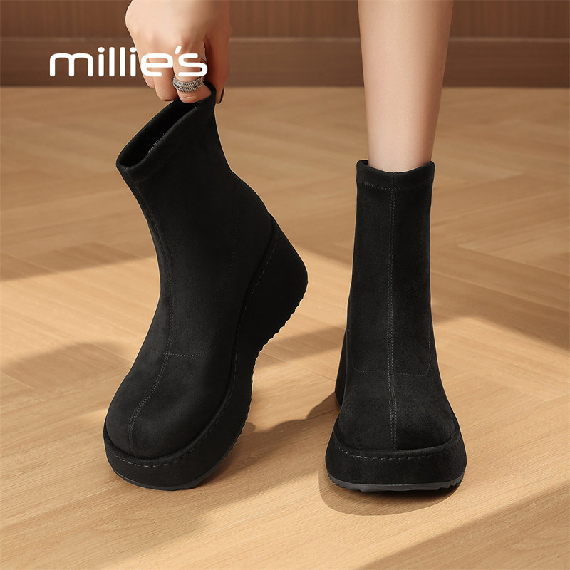 MILLIE'S/妙丽复古短筒瘦瘦靴