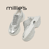 妙丽2026夏镂空透气厚底小个子老爹鞋 旅游鞋 MILLIE 女运动凉鞋