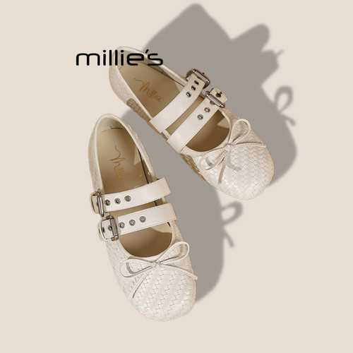 MILLIE'S/妙丽真皮平底单鞋女