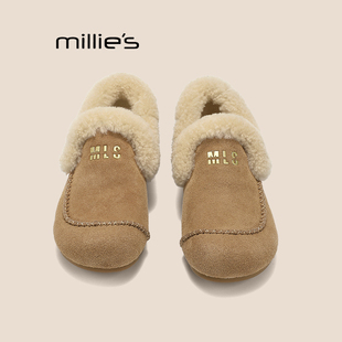 一脚蹬懒人豆豆鞋 妙丽新款 外穿毛毛鞋 秋冬加绒保暖棉鞋 MILLIE