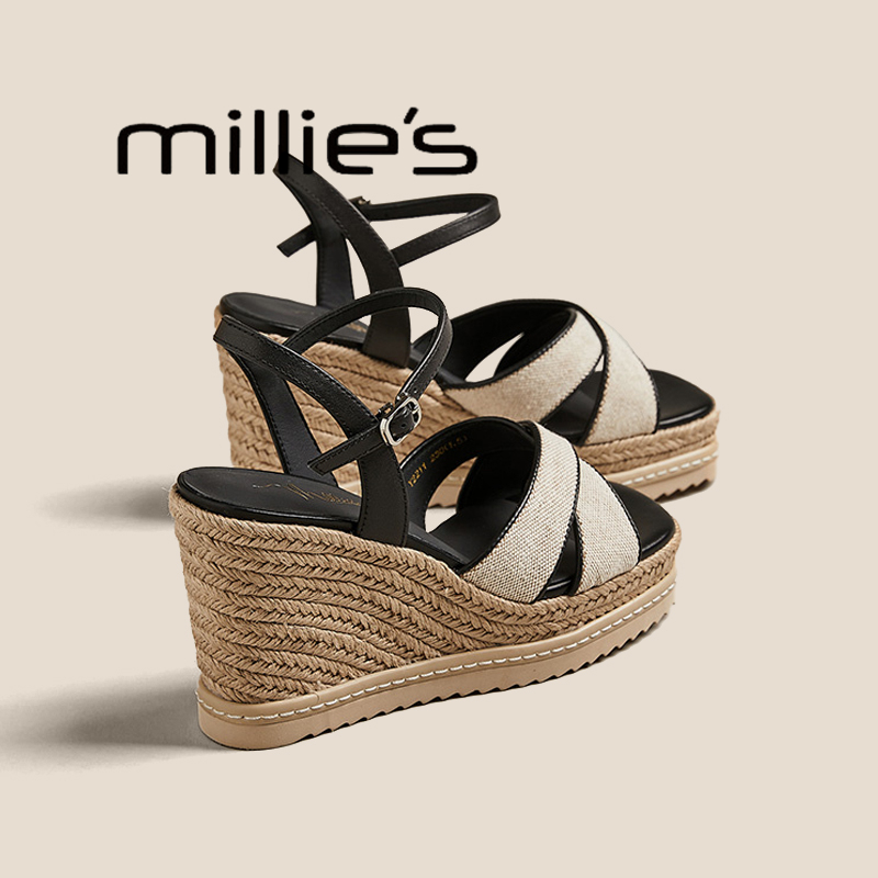 MILLIE'S/妙丽坡跟凉鞋女