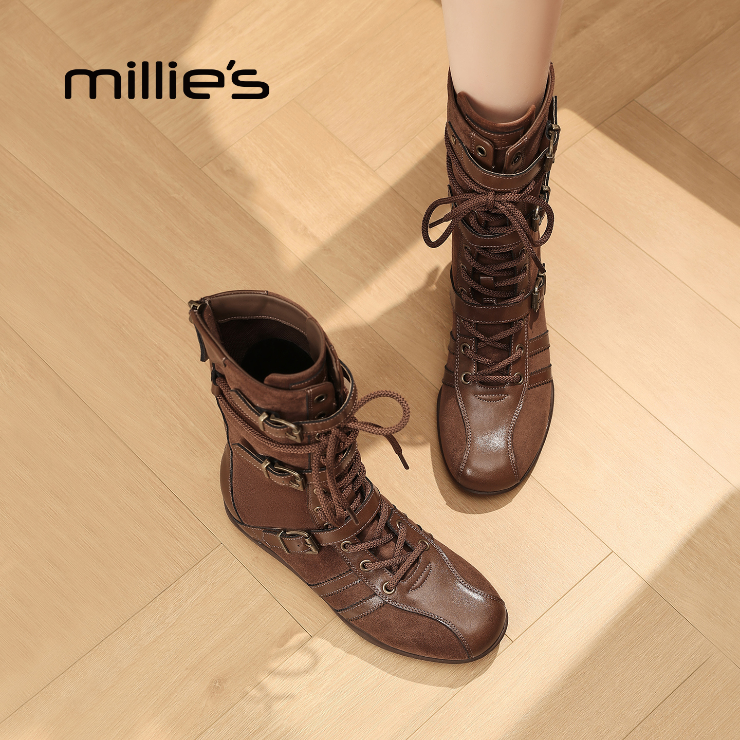 MILLIE'S/妙丽巨好看复古时装靴