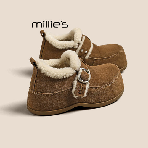MILLIE'S/妙丽真皮厚底休闲鞋