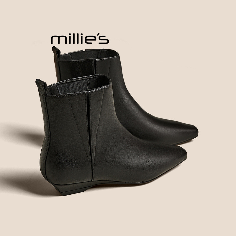 MILLIE'S/妙丽真皮切尔西短靴女