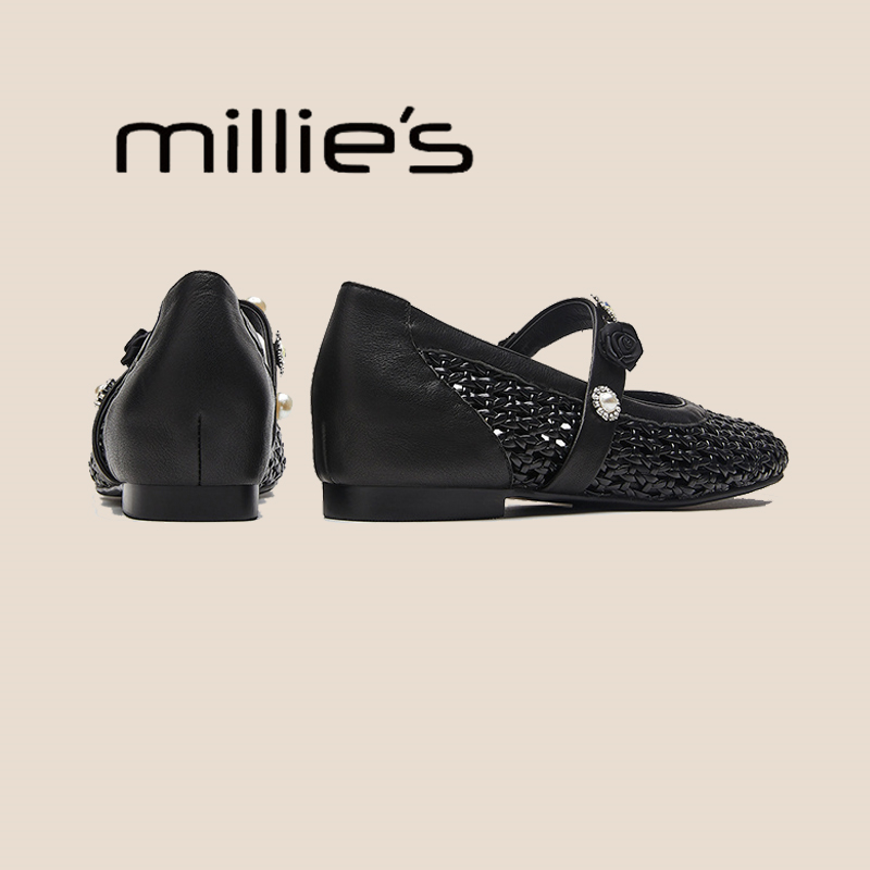 MILLIE'S/妙丽真皮镂空洞洞鞋
