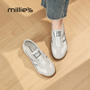 软底舒适百搭反绒皮勃肯鞋 妙丽女鞋 休闲平底鞋 2025新款 MILLIE