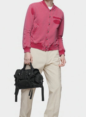 HA7MS STU假日系列拼贴LOGO美式宽松复古棒球服夹棉夹克情侣校园