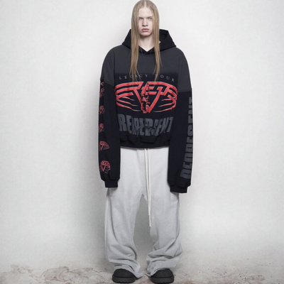 美式复古BOXY短宽天使卫衣