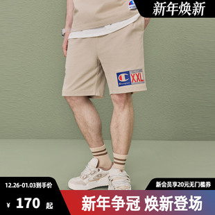 男2025夏季 logo潮流直筒五分裤 新款 大C 子女 美式 Champion冠军短裤