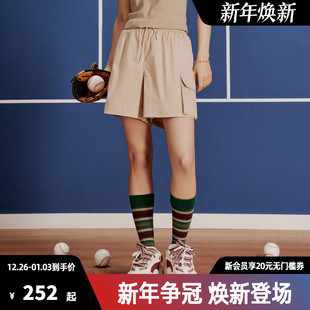 户外运动裤 Champion冠军休闲短裤 女小Clogo印花系绳春夏纯色时尚