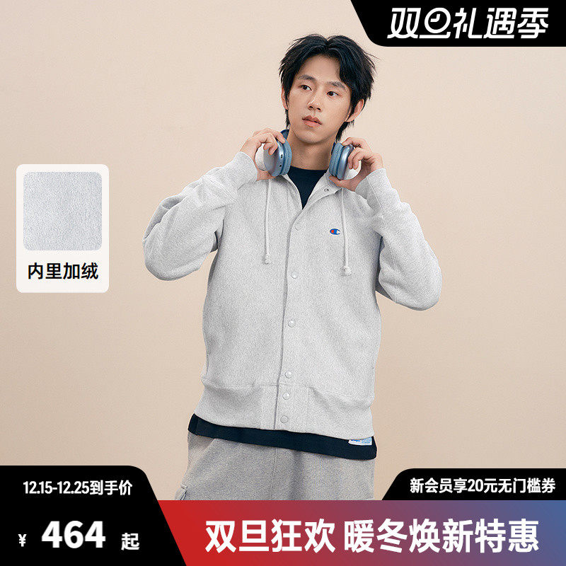 Champion冠军连帽卫衣女小Clogo开衫保暖休闲时尚外套复古潮流