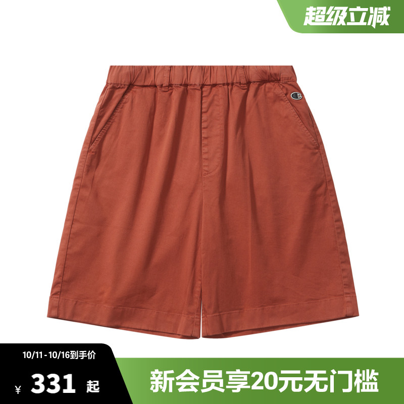 Champion冠军抽绳短裤男夏季新款五分工装风梭织裤休闲女简约