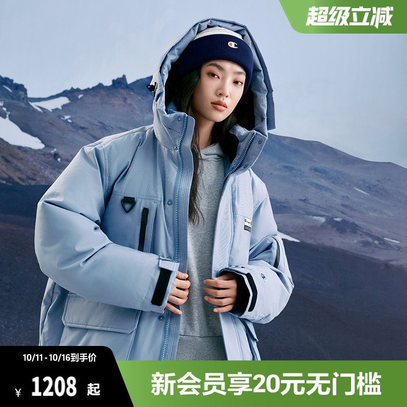Champion冠军工装风羽绒服男冬季新款连帽保暖加厚外套女潮流
