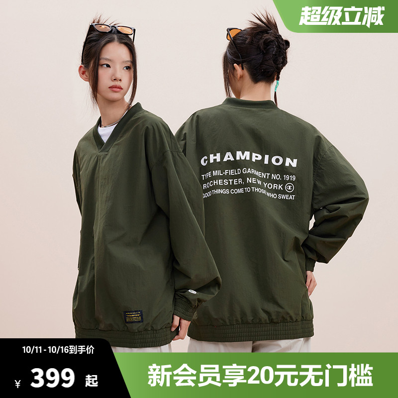 【环保系列】Champion冠军卫衣女春秋季休闲时尚V领长袖