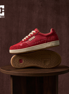 DCSHOES MOIRE26春季新款红色板鞋男老钱风男鞋头层牛皮鞋子