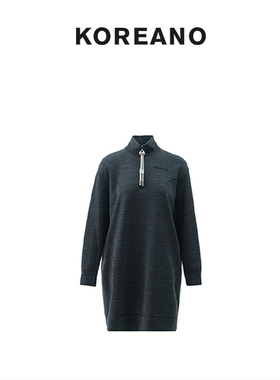 【KOREANO】春秋碳灰色H型套头卫衣式连衣裙 【H】 LY43942(JUN)B