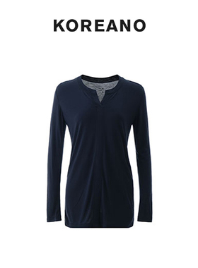 【KOREANO】春秋宝藏蓝色H廓形针织T恤  TT43841(JUN)D