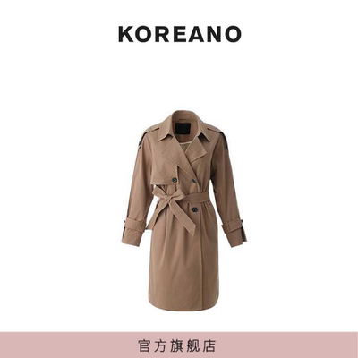 【KOREANO】春秋气质优雅百搭修身风衣26R2-FW6223(BUN)