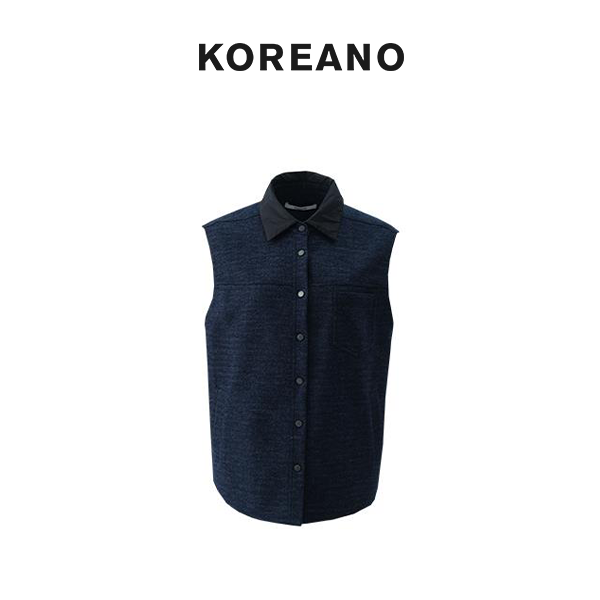 【KOREANO】冬季青黛蓝毛茬花纱马甲  JY5687(JUN)